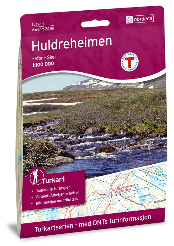 UG-2489  Huldreheimen 1:100.000 7046660024898  Nordeca / Ugland Turkart Norge 1:100.000  Wandelkaarten Midden-Noorwegen