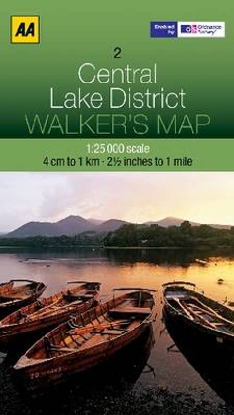 AOS-02  AA Walker's Map Central Lake District 9780749573133  AA AA / Ordnance Survey  Wandelkaarten Noordoost-Engeland
