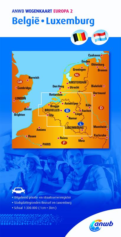 Belgie/Luxemburg 1:300.000 9789018042479  ANWB Wegenkaarten  Landkaarten en wegenkaarten België & Luxemburg