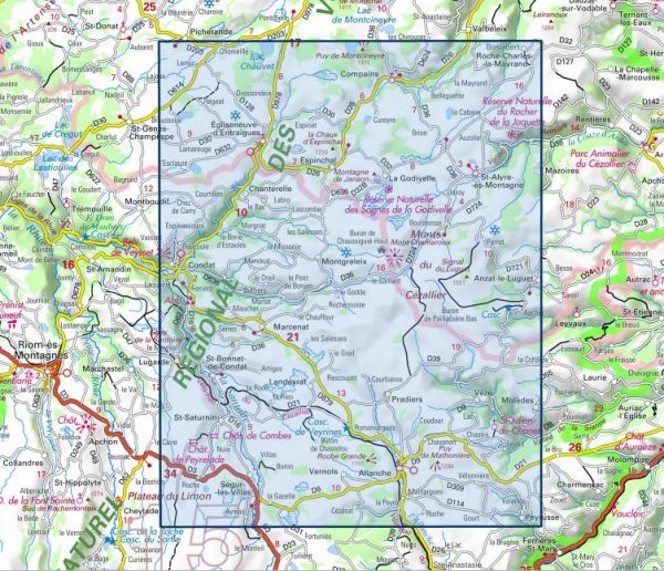 wandelkaart 2534OT Monts du Cézallier 1:25.000 9782758545378  IGN IGN 25 Auvergne  Wandelkaarten Auvergne