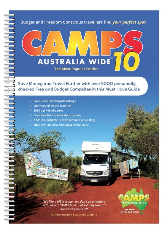 Camps Australia Wide 9780992573287  Hema Maps   Campinggidsen, Wegenatlassen Australië