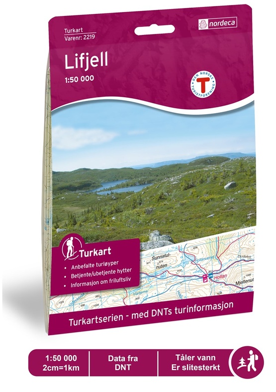 UG-2219  Lifjell kaart  | topografische wandelkaart 1:50.000 7046660022191  Nordeca / Ugland Turkart Norge 1:50.000  Wandelkaarten Zuid-Noorwegen