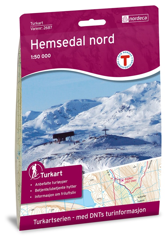 UG-2687  Hemsedal Nord | topografische wandelkaart 1:50.000 7046660026878  Nordeca / Ugland Turkart Norge 1:50.000  Wandelkaarten Zuid-Noorwegen