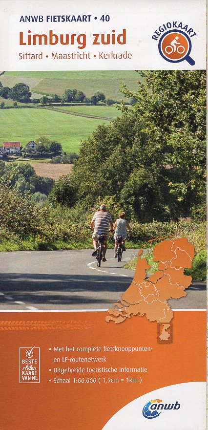 AF-40 Limburg Zuid | ANWB fietskaart 1:66.666 9789018047412  ANWB ANWB fietskaarten 1:66.666  Fietskaarten Maastricht en Zuid-Limburg