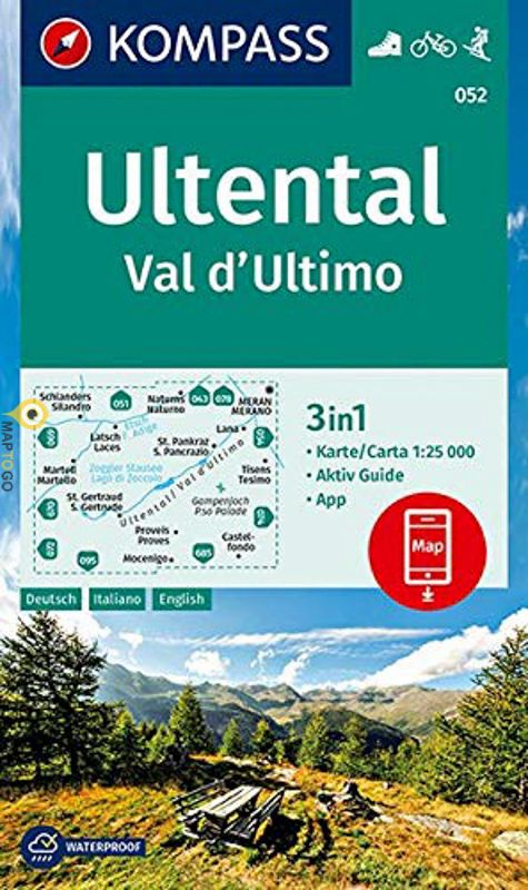 wandelkaart KP-052 Ultental | Kompass 1:25.000 9783990447451  Kompass Wandelkaarten Kompass Italië  Wandelkaarten Zuid-Tirol, Dolomieten