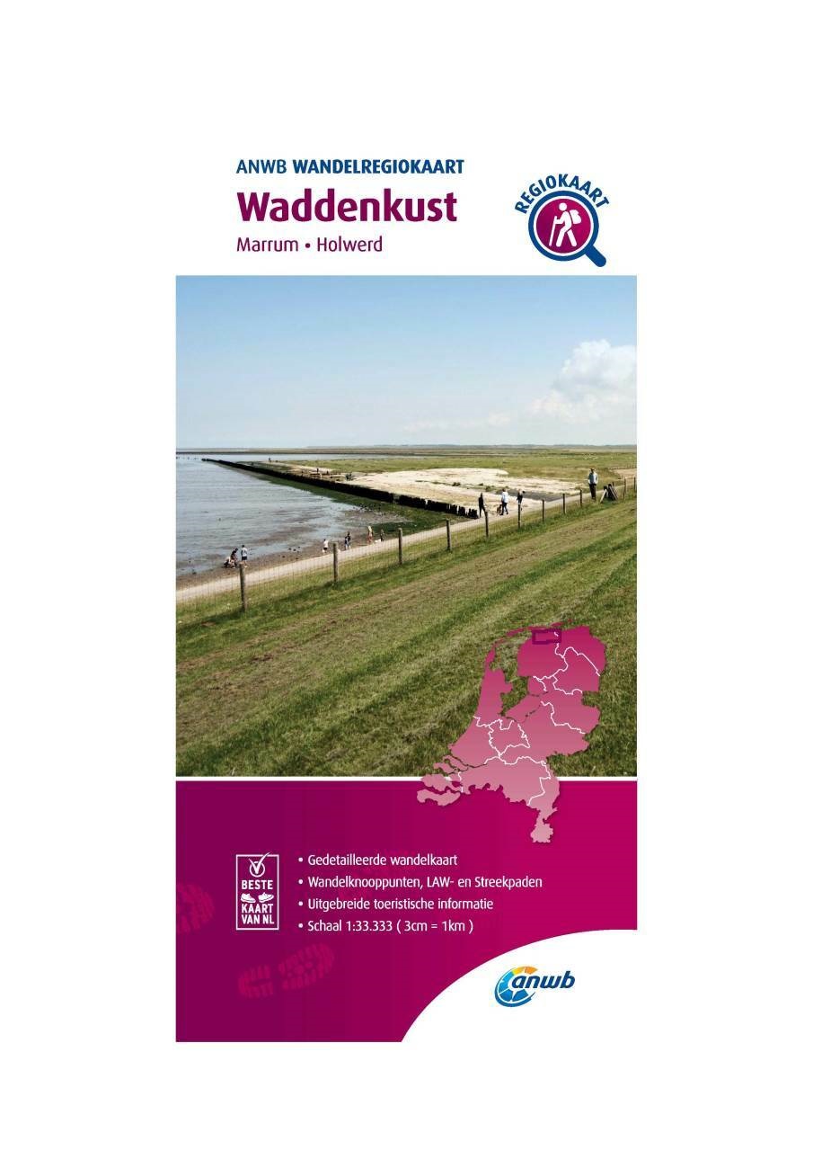 WRK-03 Waddenkust | ANWB wandelkaart 1:33.333 9789018046378  ANWB Wandelregiokaarten 1:33.333  Wandelkaarten Friesland