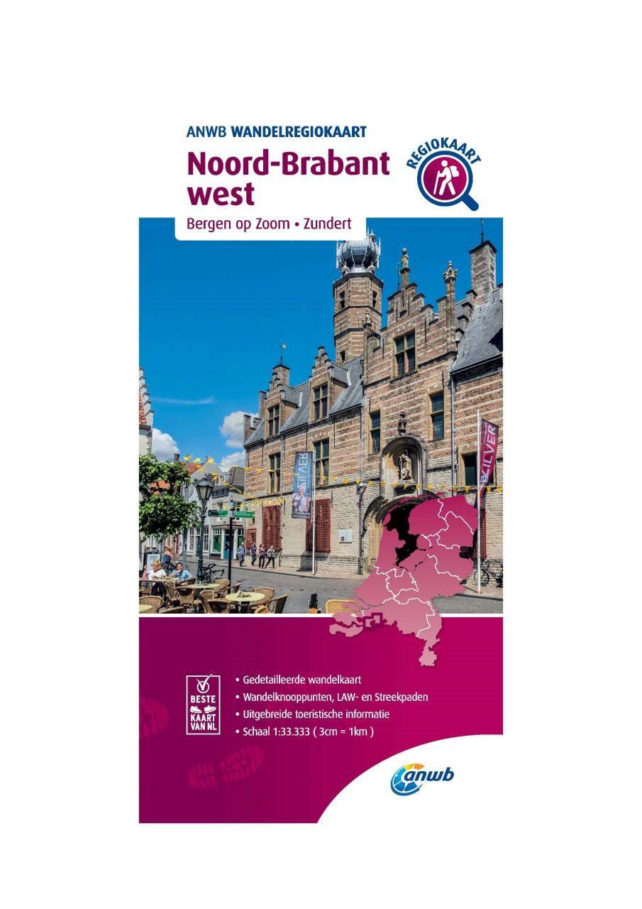 WRK-32 Noord-Brabant west | ANWB wandelkaart 1:33.333 9789018046668  ANWB Wandelregiokaarten 1:33.333  Wandelkaarten Noord-Brabant
