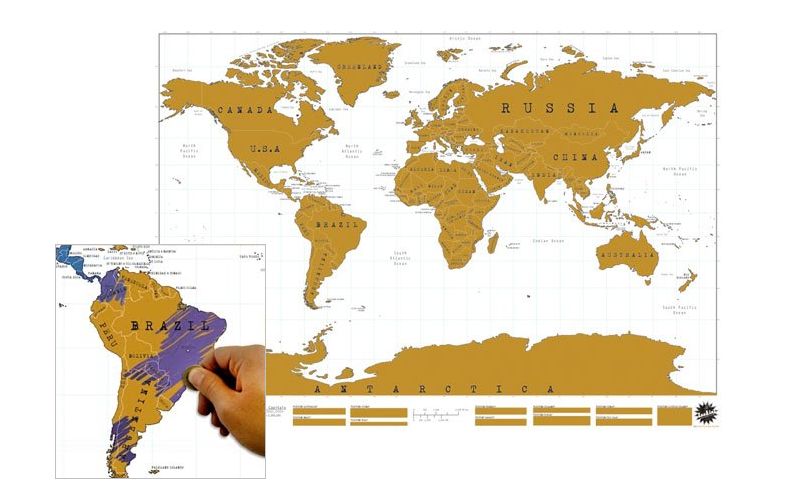 Scratch Map (Travel edition) SCRATCHMAP-TR  Luckies   Wandkaarten Wereld als geheel