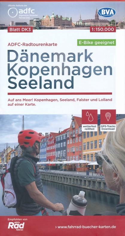 ADFC-DK3 Sjaelland (Zeeland) met Kopenhagen fietskaart 1:150.000 9783870739423  ADFC / BVA Radtourenkarten 1:150.000  Fietskaarten Kopenhagen & Sjaelland