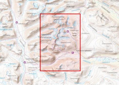 wandelkaart Kebnekaise 1:15.000 9789188335357  Calazo Högalpina kartor  Wandelkaarten Zweeds-Lapland (Norrbottens Län)
