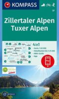 wandelkaart KP-37  Zillertaler Alpen, Tuxer Alpen | Kompass 9783991212607  Kompass Wandelkaarten Kompass Oostenrijk  Wandelkaarten Tirol