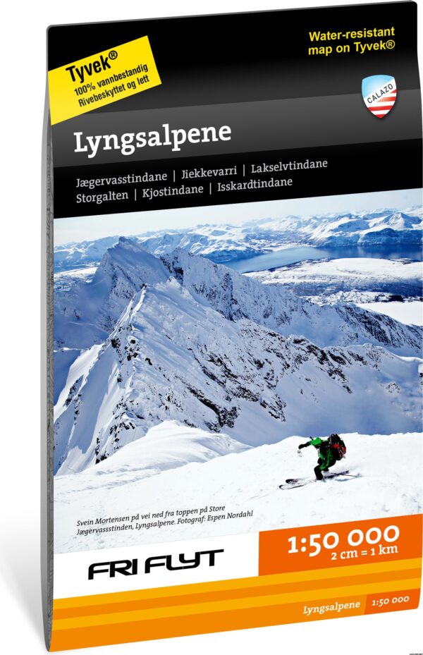 wandelkaart Lyngsalpene, Tur- og toppturkart  1:50.000 9789188779212  Calazo   Wandelkaarten Noors Lapland
