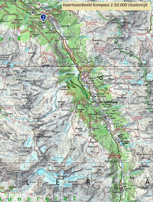 wandelkaart KP-24 Lechtaler Alpen-Hornbachkette | Kompass 9783991212669  Kompass Wandelkaarten Kompass Oostenrijk  Wandelkaarten Tirol