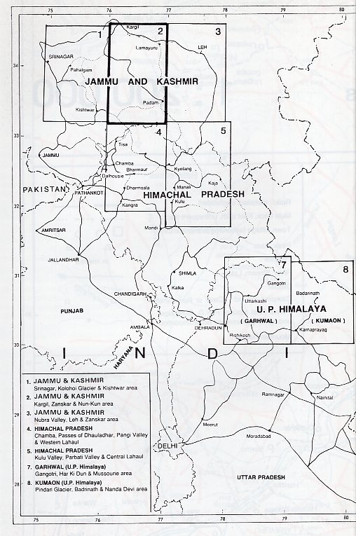LMI 2  Jammu + Kashmir (Kargil) MW152  Leomann Maps 1:200.000 Indian Himalaya Maps  Landkaarten en wegenkaarten Indiase Himalaya