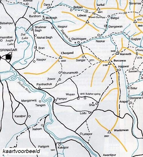 LMI 2  Jammu + Kashmir (Kargil) MW152  Leomann Maps 1:200.000 Indian Himalaya Maps  Landkaarten en wegenkaarten Indiase Himalaya