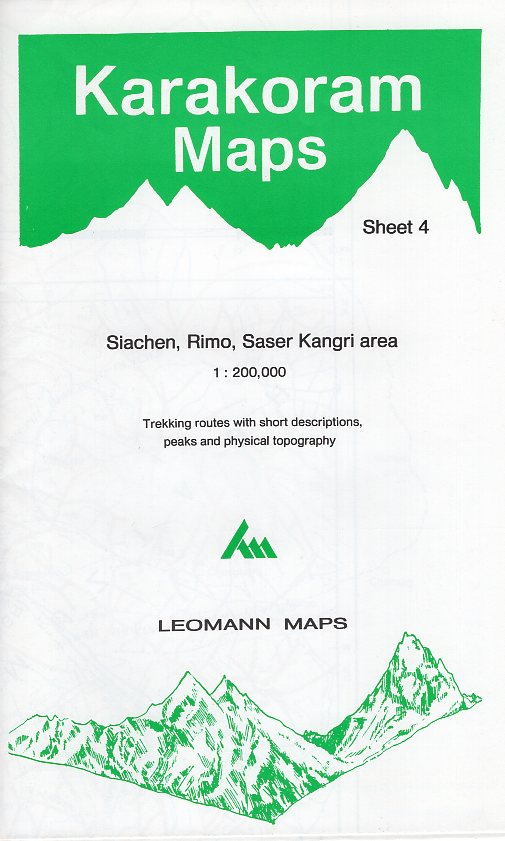 LMK 4  Siachen, Rimo, Saser Kangri Area MW164  Leomann Maps 1:200.000 Karakoram Maps  Landkaarten en wegenkaarten Pakistaanse Himalaya, Pakistan