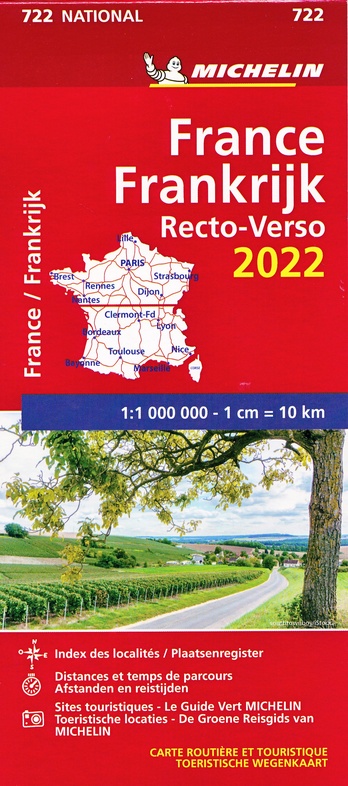 722 Frankrijk recto-verso 1:1m. 2022 9782067254985  Michelin Michelinkaarten Jaaredities  Landkaarten en wegenkaarten Frankrijk