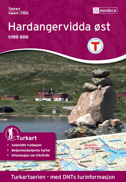 UG-2556  Hardangervidda Ost 1:100.000 7046660025567  Nordeca / Ugland Turkart Norge 1:100.000  Wandelkaarten Zuid-Noorwegen