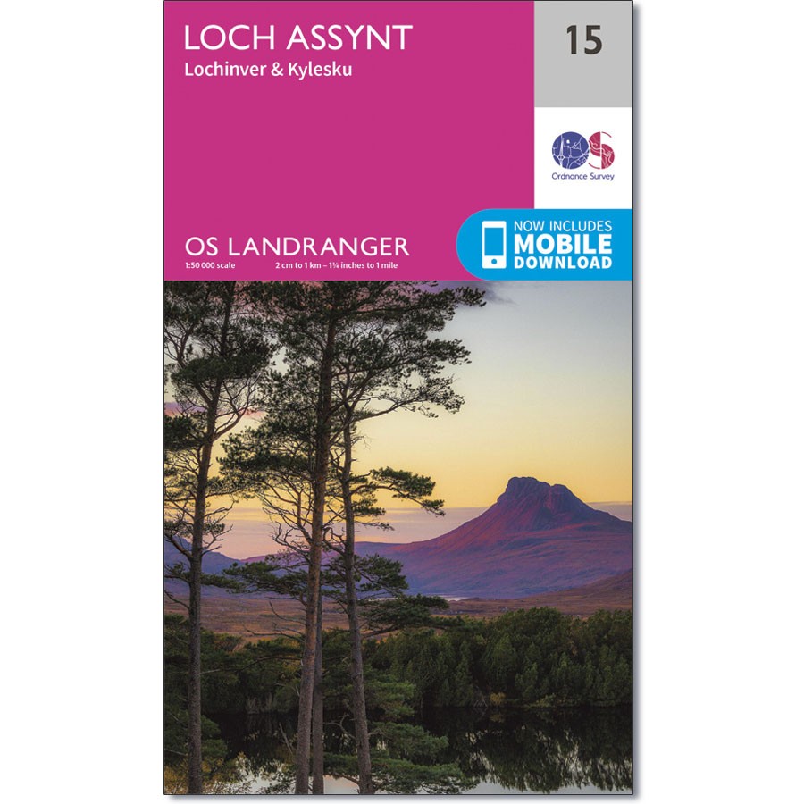 LR-015  Loch Assynt, Lochinver + Kylesku | topografische wandelkaart 9780319261132  Ordnance Survey Landranger Maps 1:50.000  Wandelkaarten de Schotse Hooglanden (ten noorden van Glasgow / Edinburgh)