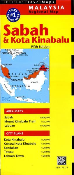 Sabah, Kota Kinabulu 9780794606220  Periplus Periplus Travel Maps  Landkaarten en wegenkaarten Maleisië en Brunei