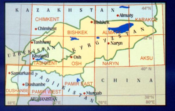 Dushanbe 9780906227848  EWP Central Asia 1:500t.  Landkaarten en wegenkaarten Zijderoute (de landen van de)
