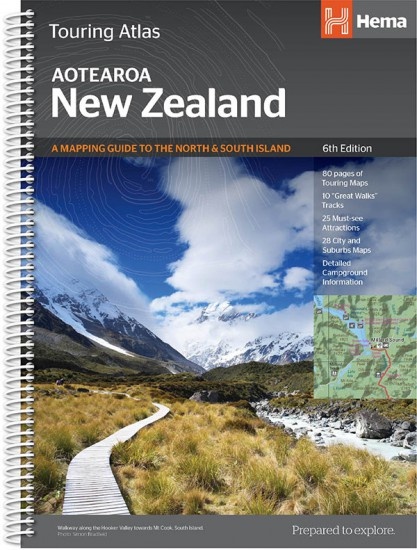 New Zealand Touring Atlas 1/380.000 9781925625035  Hema Maps Wegenatlassen  Wegenatlassen Nieuw Zeeland