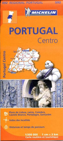 592  Midden-Portugal | Michelin  wegenkaart, autokaart 1:300.000 9782067184749  Michelin   Landkaarten en wegenkaarten Noord en Midden-Portugal, Porto