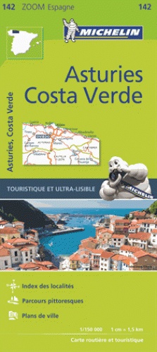142  Asturias, Costa Verde - zoom 1:150.000 9782067218031  Michelin Michelin Spanje, Zoom  Landkaarten en wegenkaarten Noordwest-Spanje