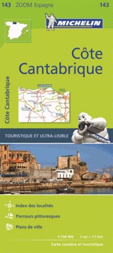 143  Costa de Cantabria - zoom 1:150.000 9782067218062  Michelin Michelin Spanje, Zoom  Landkaarten en wegenkaarten Noordwest-Spanje