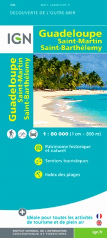 Guadeloupe 1:80.000 9782758533504  IGN   Landkaarten en wegenkaarten Overig Caribisch gebied