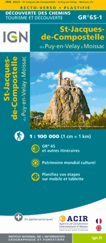 St-Jacques-de-Compostelle: van Le-Puy-en-Velay naar Moissac 9782758536321  IGN   Santiago de Compostela, Wandelkaarten Frankrijk