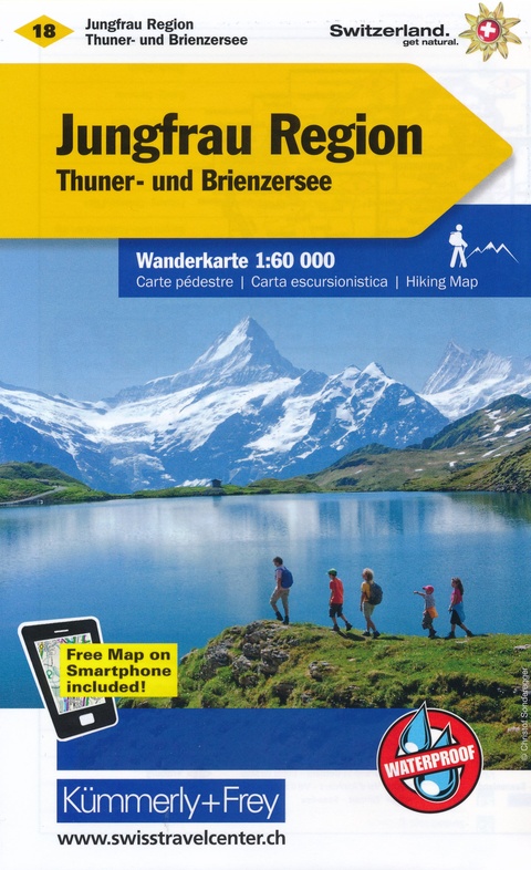 KFW-18  Jungfrau Region-Oberhasli | wandelkaart / overzichtskaart 9783259022184  Kümmerly & Frey KFW 1:60.000  Wandelkaarten Berner Oberland