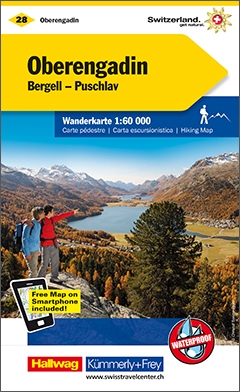 KFW-28  Oberengadin/Bergell | wandelkaart / overzichtskaart 9783259022283  Kümmerly & Frey KFW 1:60.000  Wandelkaarten Graubünden