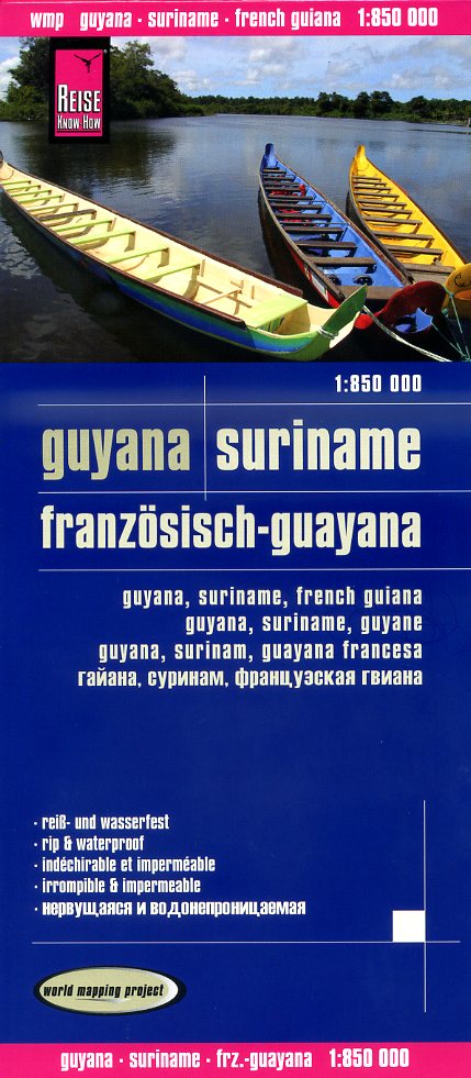 landkaart, wegenkaart Suriname,Guyana 1:850.000 9783831772636  Reise Know-How WMP Polyart  Landkaarten en wegenkaarten Suriname, Frans en Brits Guyana
