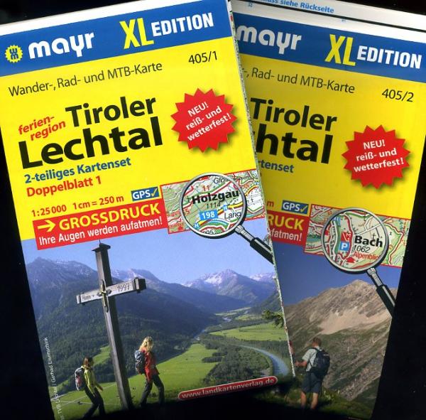 wandelkaart KP-405 XL Tiroler Lechtal 1:25.000 9783850269186  Mayr   Wandelkaarten Tirol