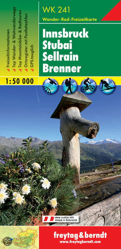 WK-241  Innsbruck,Stubai,Sellrain,Brenner wandelkaart 1:50.000 9783850847537  Freytag & Berndt WK 1:50.000  Wandelkaarten Tirol