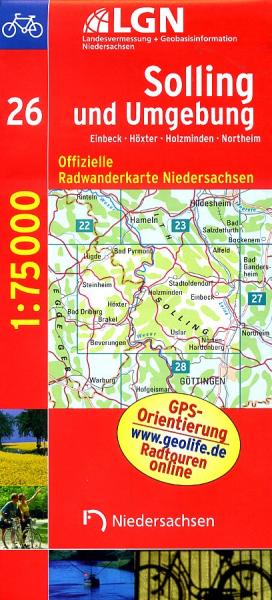 Solling und Umgebung (Blatt 26) 9783894356521  LVA Niedersachsen Radwanderkarten 1:75.000  Fietskaarten Bremen, Ems, Weser, Hannover & overig Niedersachsen