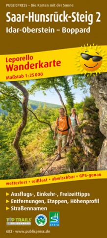 Saar-Hunsrück-Steig (2) 1:25.000 9783899206838  Publicpress Wandelkaarten - mit der Sonne  Meerdaagse wandelroutes, Wandelkaarten Saarland, Hunsrück