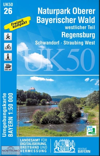 UK50-28 NP Bayerischer Wald West 9783899336368  LVA Bayern UmgebungsKarte 1:50.000  Wandelkaarten Beierse Woud, Regensburg, Passau