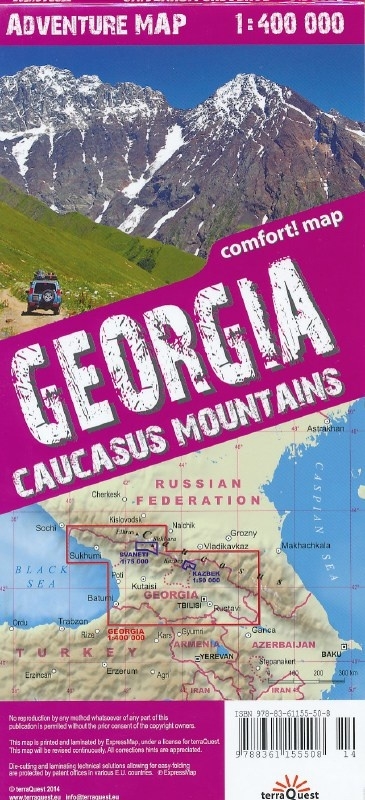 Georgia, Caucasus Mountains 1:400.000 9788361155683  TerraQuest   Landkaarten en wegenkaarten Georgië