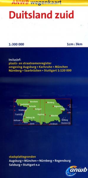 Duitsland Zuid 1:300.000 9789018036430  ANWB Wegenkaarten  Landkaarten en wegenkaarten Zuid-Duitsland