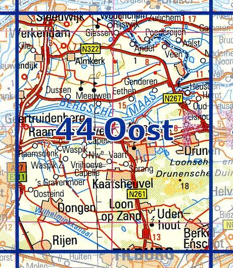 44 Oost 9789035004498  Topografische Dienst / Kadaster Ned. 1:50.000  Wandelkaarten Noord-Brabant