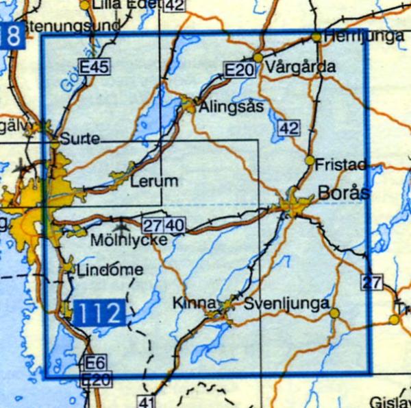 VK-113  Boras 1:100.000 9789158801134  Kartförlaget - Lantmäteriet Vägkartan  Landkaarten en wegenkaarten Zuid-Zweden