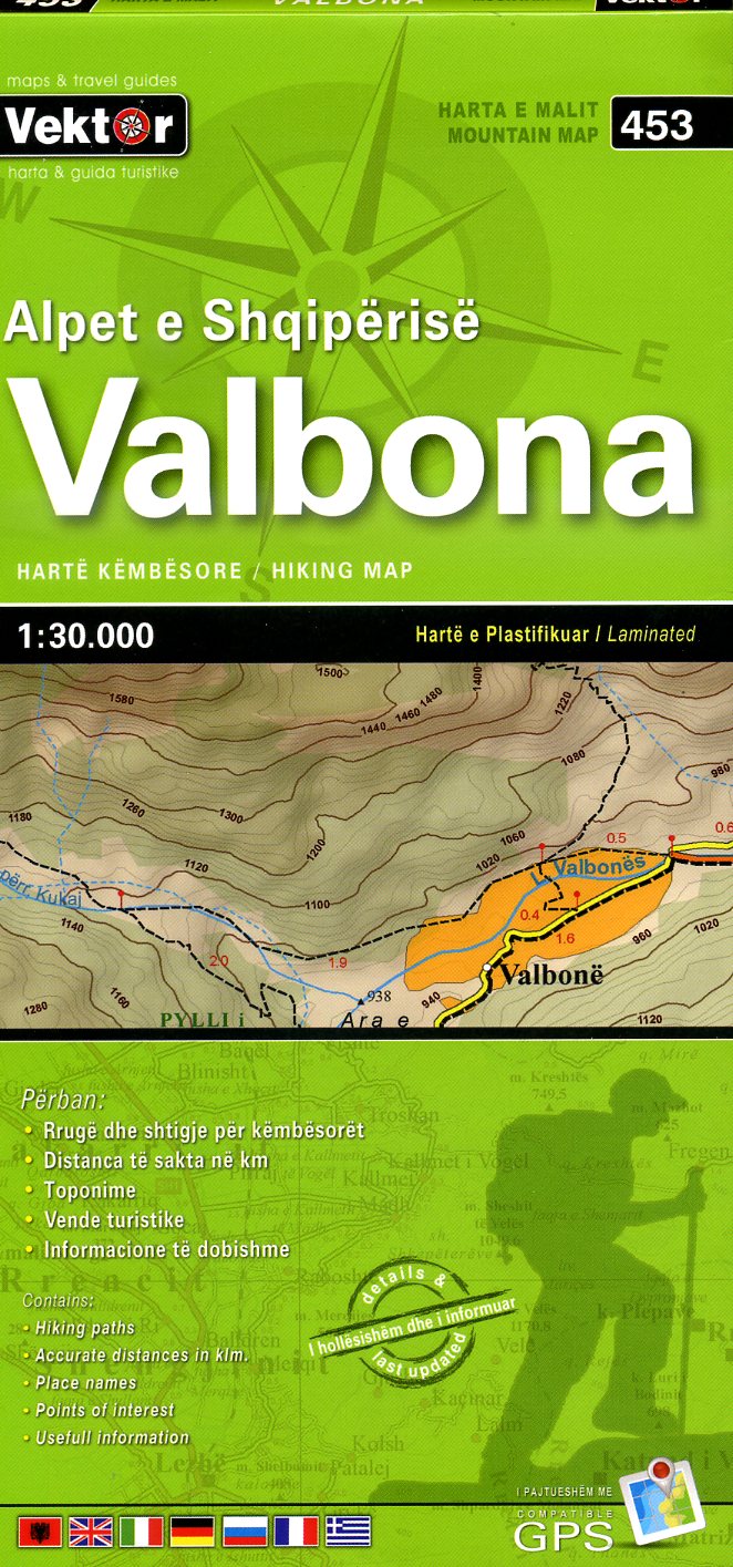 Valbona 1:30.000 9789604489008  Vektor   Landkaarten en wegenkaarten Albanië