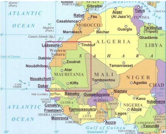 Mauretanie (Mauritania) 1:1.750.000 9789638746559  Gizi Map   Landkaarten en wegenkaarten Mauritanië, Mali, Burkina Faso