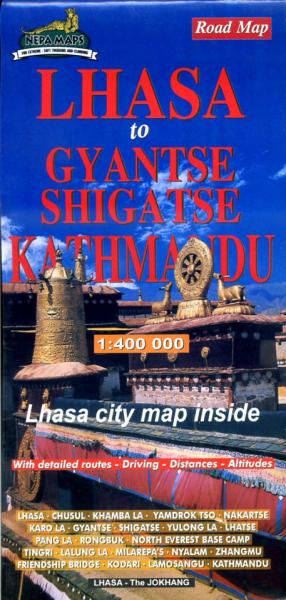 Lhasa to Kathmandu 1:400.000 9789993348009  Nepa Maps Wandelkaarten Nepal  Landkaarten en wegenkaarten Tibet