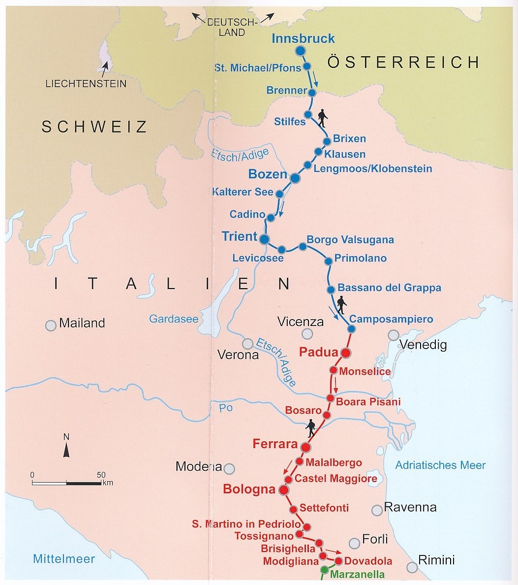 Der Pilgerweg nach Rom | wandelgids - Mit detaillierten Karten für die